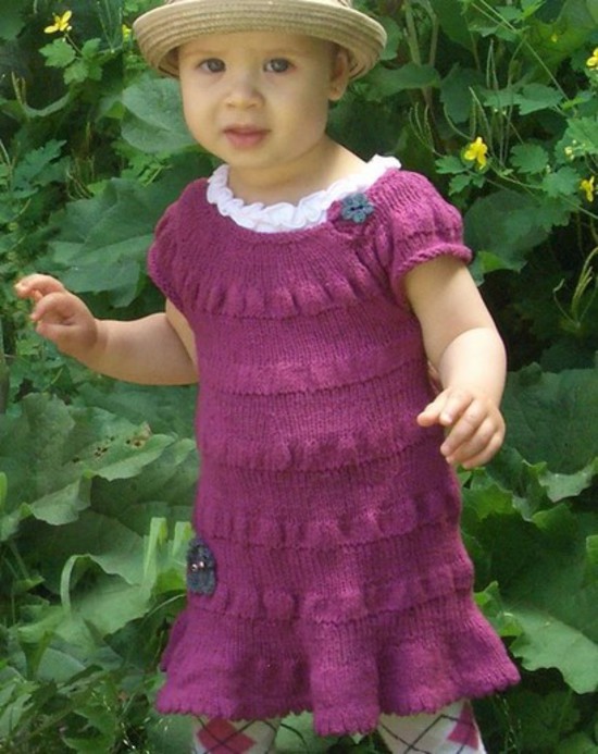 Girly Dress - Hemp Knitting Pattern - Childrens image 0